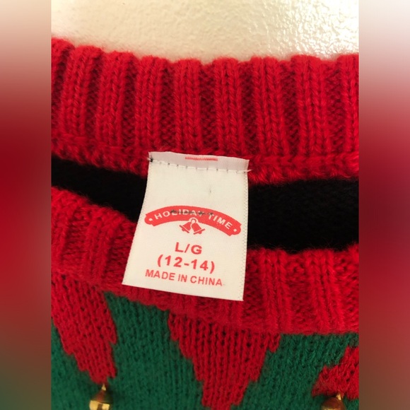 Holiday Time Elf Ugly Christmas Sweater with Jingle Bells NWOT - Picture 5 of 6